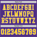 Custom Purple Gold-White Mesh Authentic Throwback Football Jersey photo 3