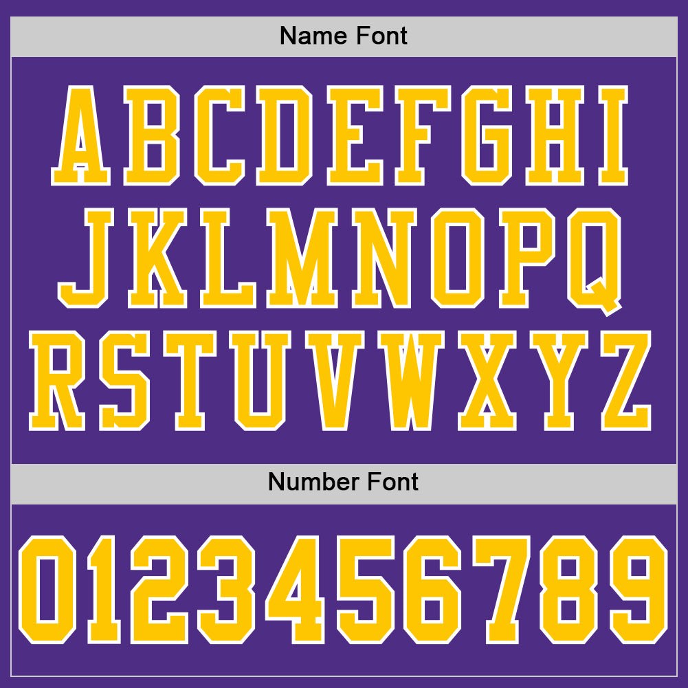 Custom Purple Gold-White Mesh Authentic Throwback Football Jersey photo 3