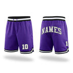 Custom Purple White-Black Authentic Throwback Basketball Shorts