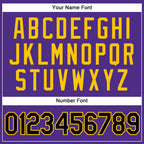 Custom Purple Black Pinstripe Black-Gold Authentic Basketball Jersey photo 3