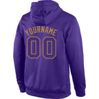 Custom Stitched Purple Purple-Old Gold Sports Pullover Sweatshirt Hoodie photo 3