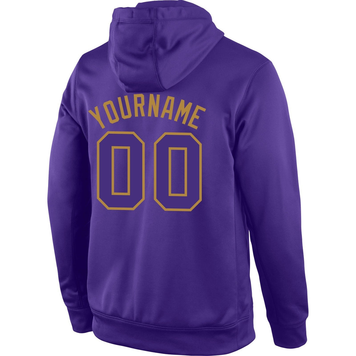 Custom Stitched Purple Purple-Old Gold Sports Pullover Sweatshirt Hoodie photo 3
