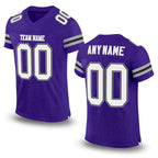 Custom Purple White-Gray Mesh Authentic Football Jersey