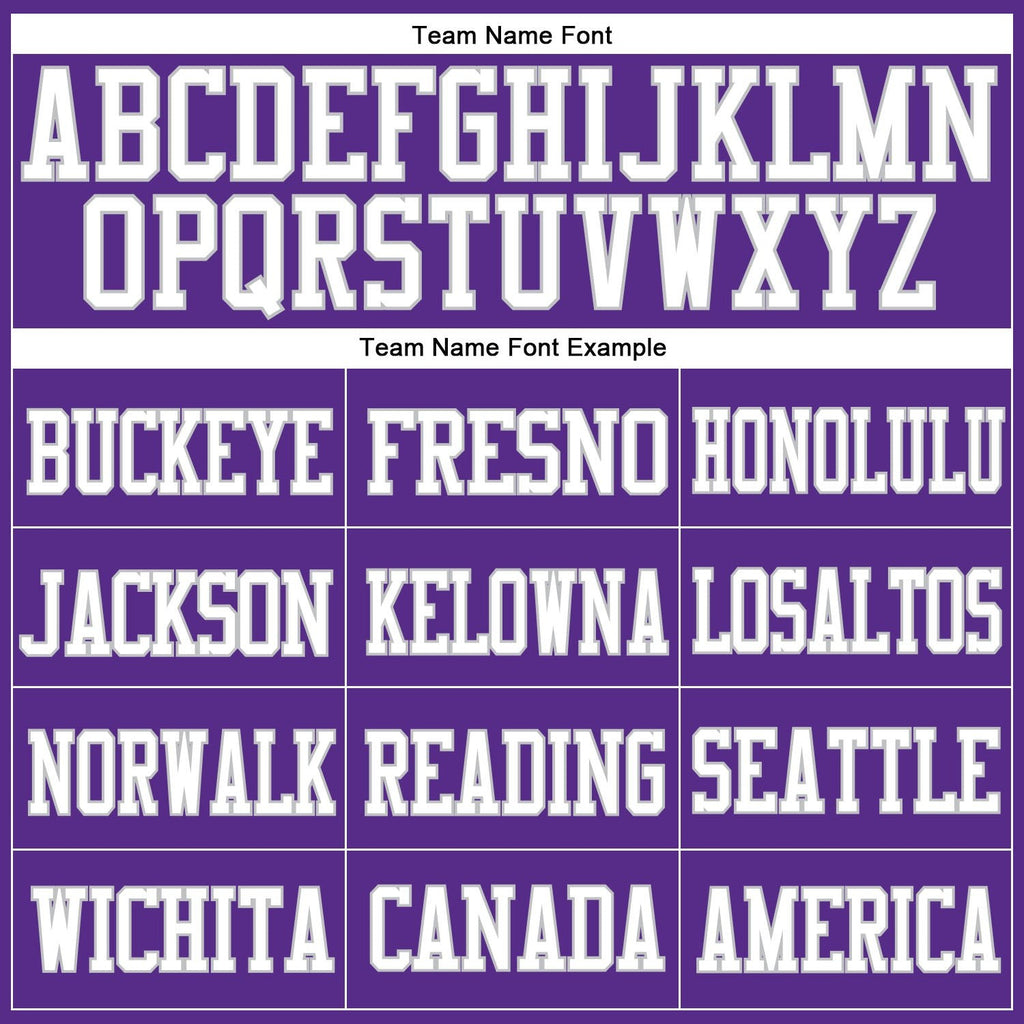 Custom Purple White-Gray Mesh Authentic Football Jersey photo 2
