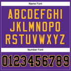 Custom Purple Black-Gold Mesh Authentic Football Jersey photo 3