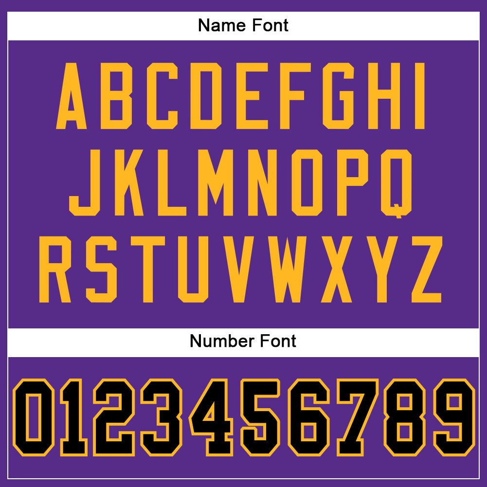 Custom Purple Black-Gold Mesh Authentic Football Jersey photo 3