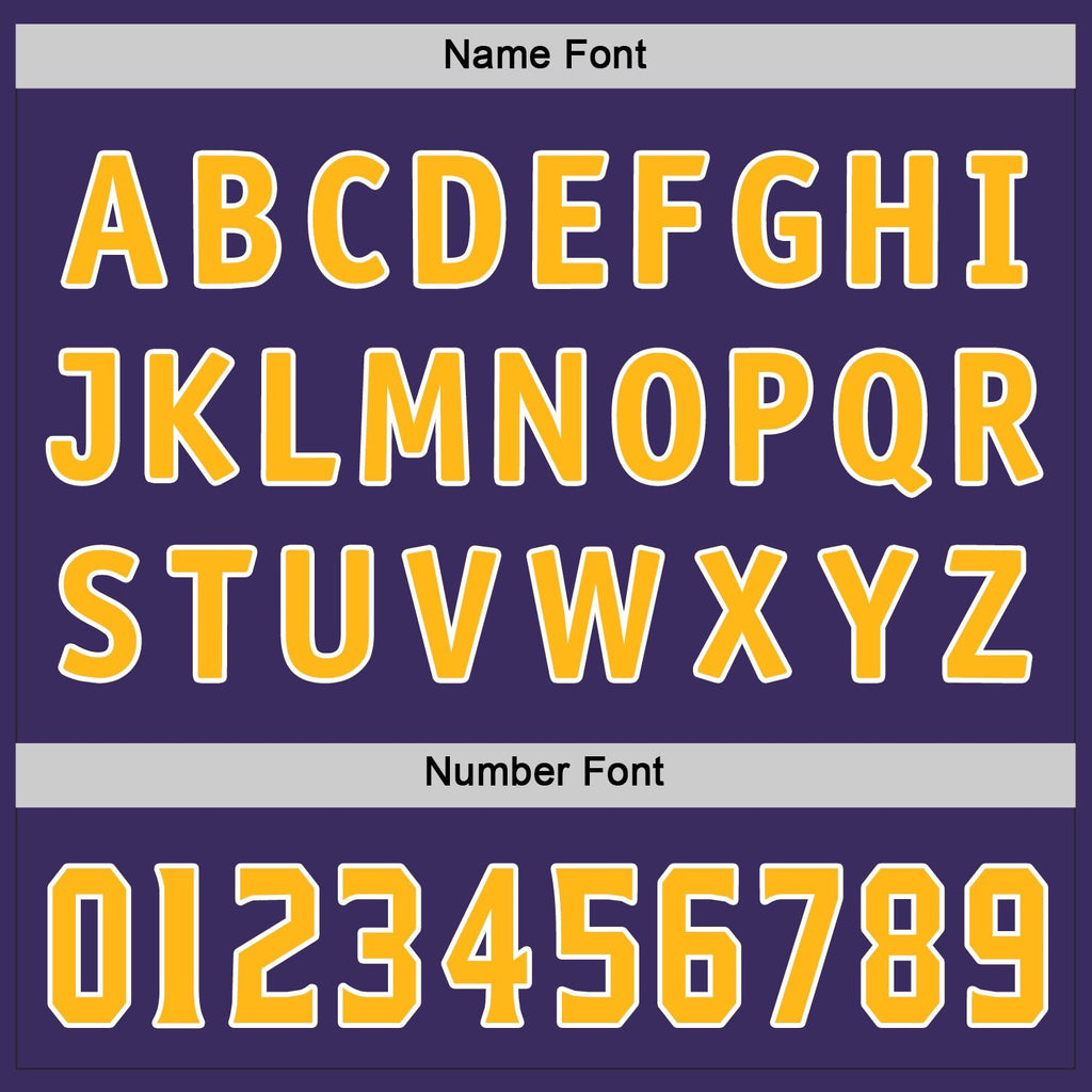 Custom Purple Gold-White Hockey Jersey photo 5