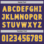 Custom Purple Gold-White Hockey Jersey photo 5