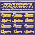 Custom Purple Gold-White Hockey Jersey photo 6