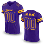 Custom Purple Purple-Gold Mesh Authentic Football Jersey