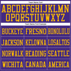 Custom Purple Purple-Gold Mesh Authentic Football Jersey photo 2