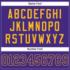 Custom Purple Purple-Gold Mesh Authentic Football Jersey photo 3