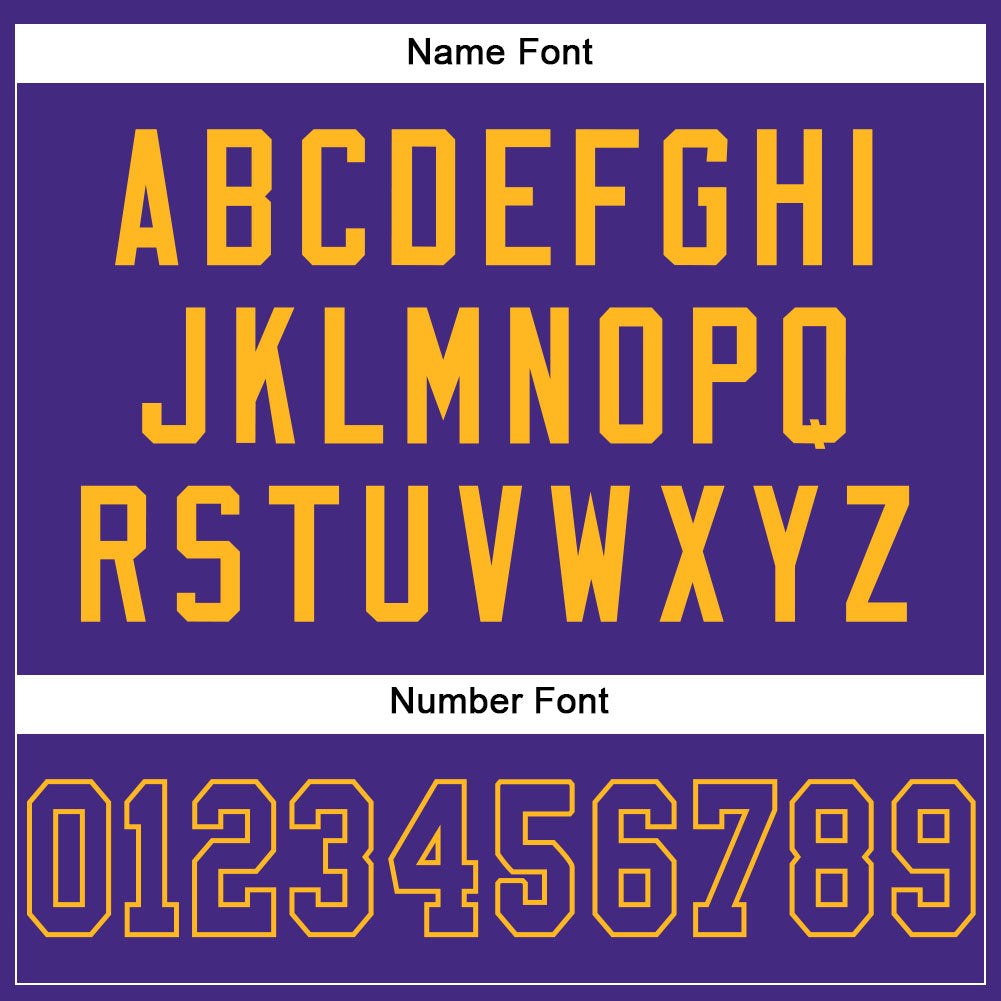 Custom Purple Purple-Gold Mesh Authentic Football Jersey photo 3