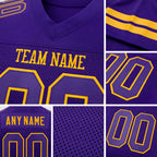 Custom Purple Purple-Old Gold Mesh Authentic Football Jersey detail