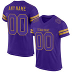 Custom Purple Purple-Old Gold Mesh Authentic Football Jersey photo 1