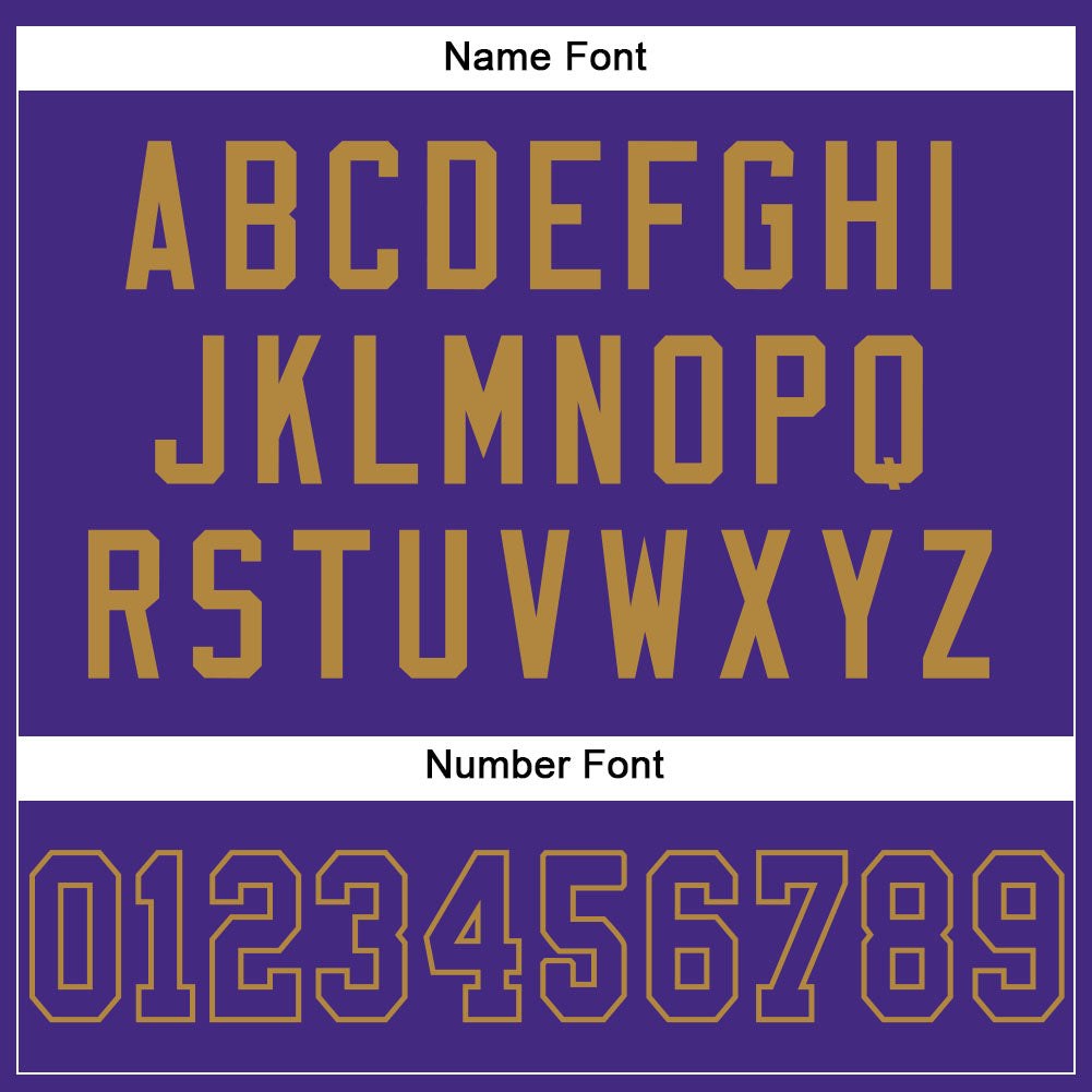 Custom Purple Purple-Old Gold Mesh Authentic Football Jersey photo 3