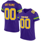 Custom Purple Gold-Kelly Green Mesh Authentic Football Jersey photo 1