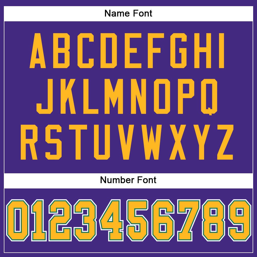 Custom Purple Gold-Kelly Green Mesh Authentic Football Jersey photo 3