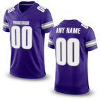 Custom Purple White-Gray Mesh Authentic Football Jersey