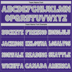 Custom Purple White-Gray Mesh Authentic Football Jersey photo 2
