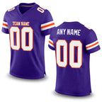 Custom Purple White-Orange Mesh Authentic Football Jersey