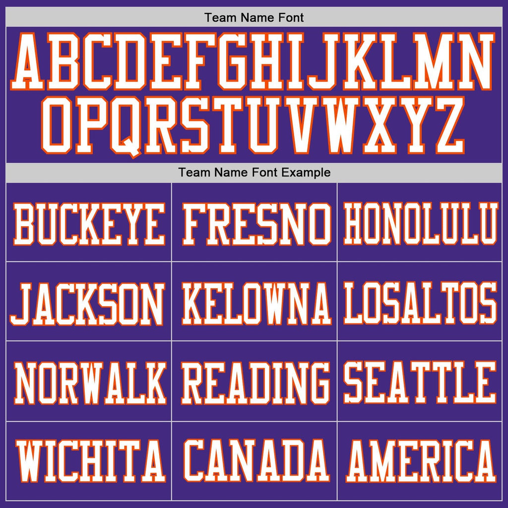 Custom Purple White-Orange Mesh Authentic Football Jersey photo 2