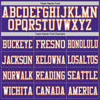 Custom Purple White-Orange Mesh Authentic Football Jersey photo 2