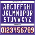 Custom Purple White-Orange Mesh Authentic Football Jersey photo 3