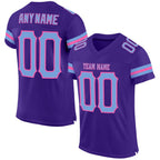 Custom Purple Light Blue-Pink Mesh Authentic Football Jersey photo 1