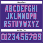 Custom Purple Light Blue-Pink Mesh Authentic Football Jersey photo 3