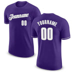 Custom Purple White-Gray Performance T-Shirt