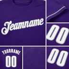 Custom Purple White-Gray Performance T-Shirt detail