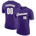 Custom Purple White-Gray Performance T-Shirt photo 1