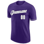 Custom Purple White-Gray Performance T-Shirt photo 4