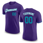 Custom Purple Teal-White Performance T-Shirt