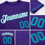Custom Purple Teal-White Performance T-Shirt detail