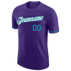 Custom Purple Teal-White Performance T-Shirt photo 5
