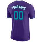 Custom Purple Teal-White Performance T-Shirt photo 6