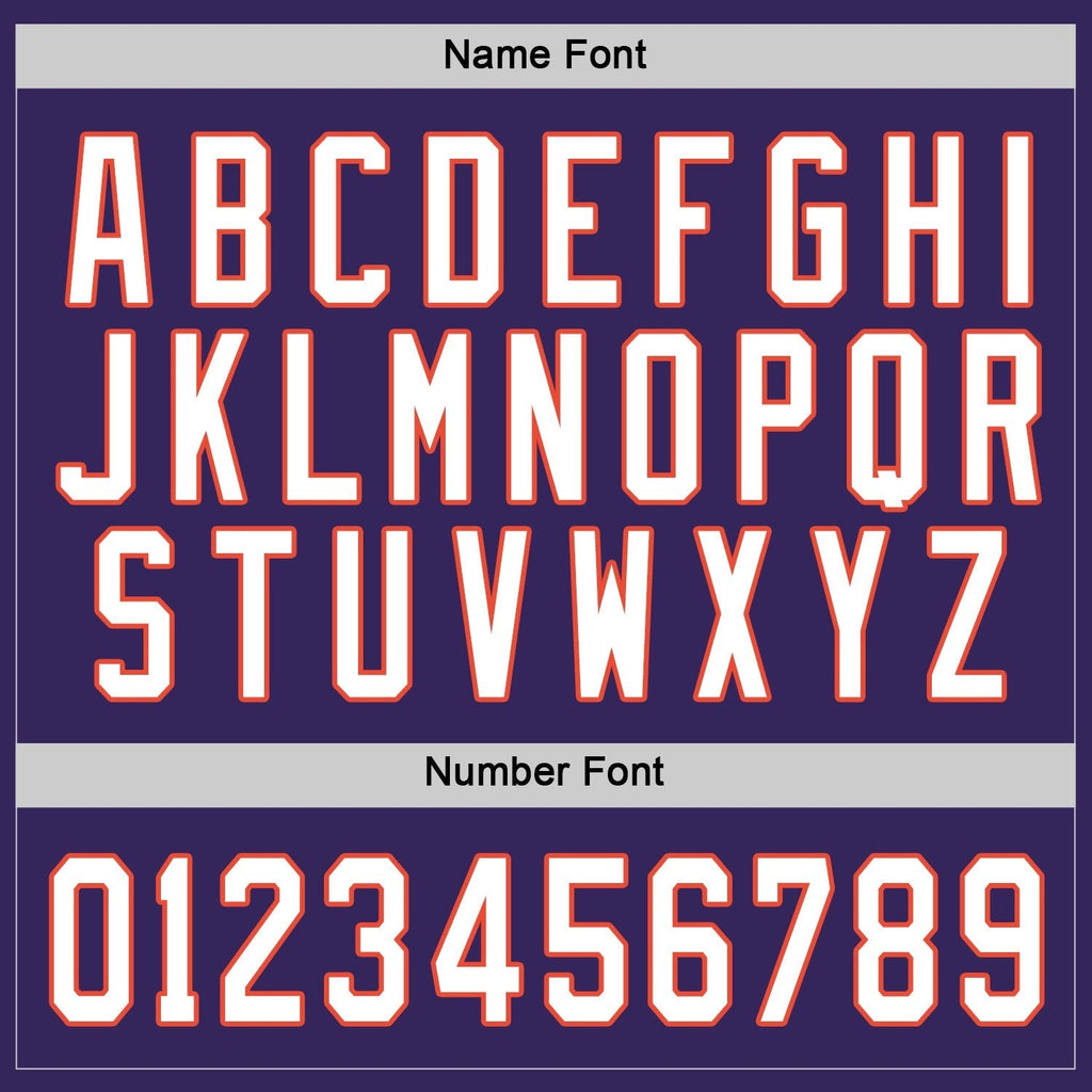 Custom Purple White-Orange Hockey Jersey photo 2