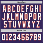 Custom Purple White-Orange Hockey Jersey photo 2