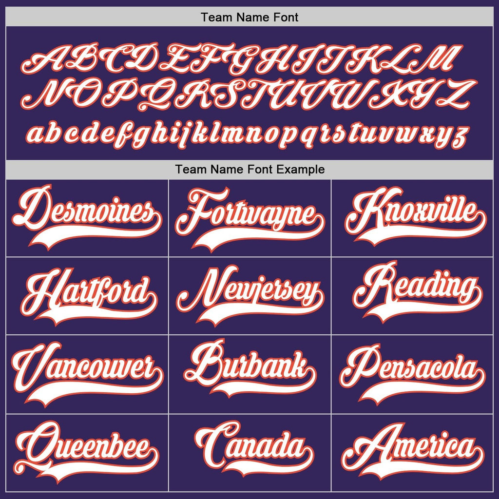 Custom Purple White-Orange Hockey Jersey photo 3