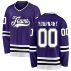 Custom Purple White-Black Hockey Jersey