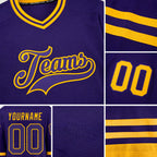 Custom Purple Purple-Gold Hockey Jersey detail