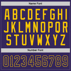 Custom Purple Purple-Gold Hockey Jersey photo 2