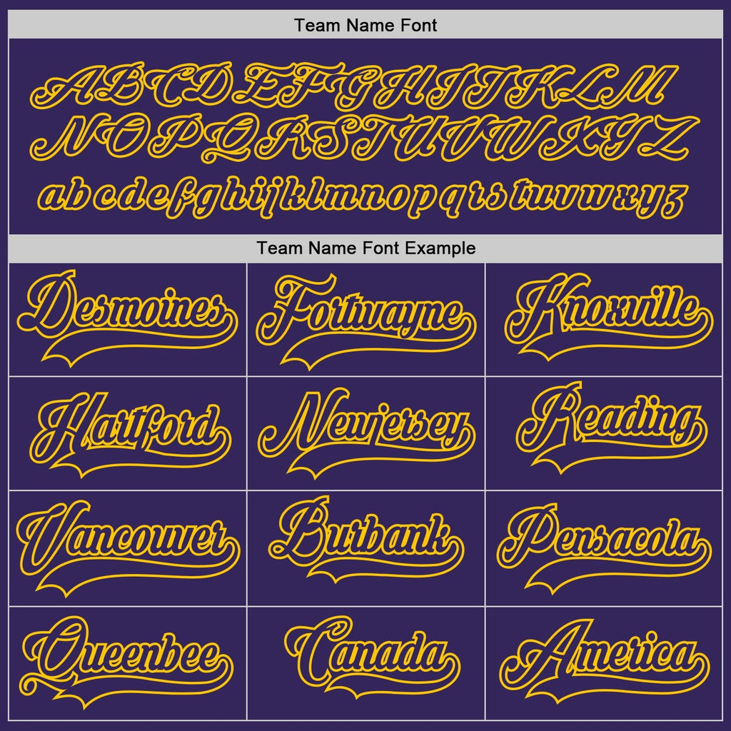 Custom Purple Purple-Gold Hockey Jersey photo 3