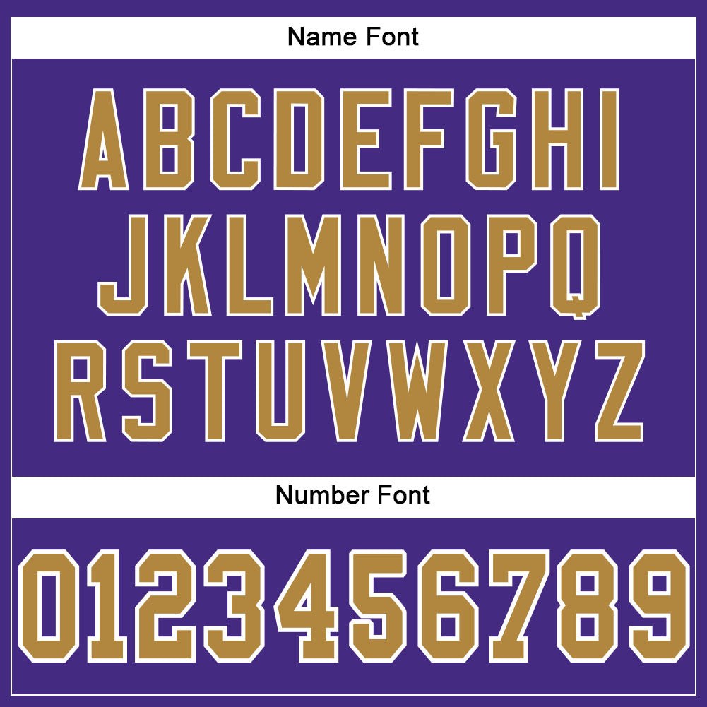 Custom Purple Old Gold-White Mesh Authentic Football Jersey photo 3
