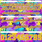 Custom Purple Gold-White 3D Pattern Design Tropical Palm Leaves Authentic Basketball Shorts photo 2