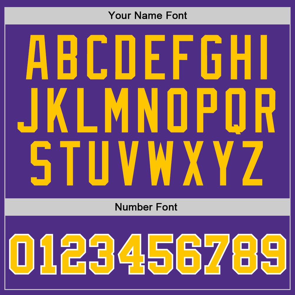 Custom Purple Gold-White Authentic Throwback Basketball Jersey photo 2