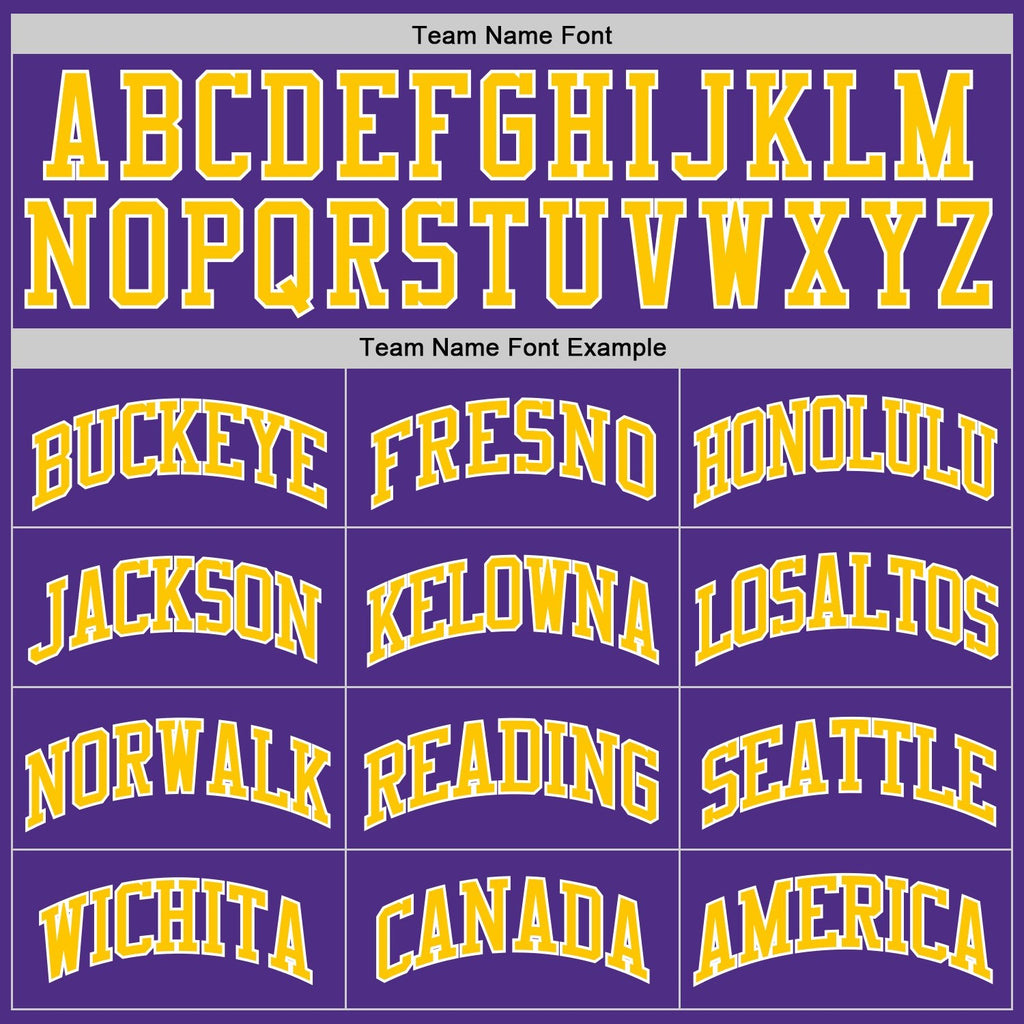 Custom Purple Gold-White Authentic Throwback Basketball Jersey photo 3