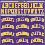 Custom Purple Gold-White Authentic Throwback Basketball Jersey photo 3